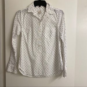 Polka Dot J. Crew Half Button Down 🖤🤍
